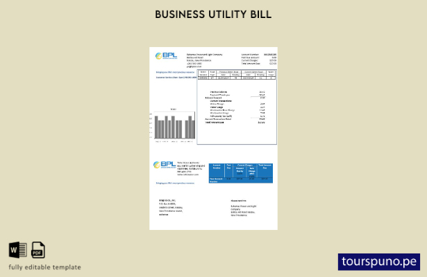 lista para imprimir plantilla de factura de servicios públicos de Bahamas Power 